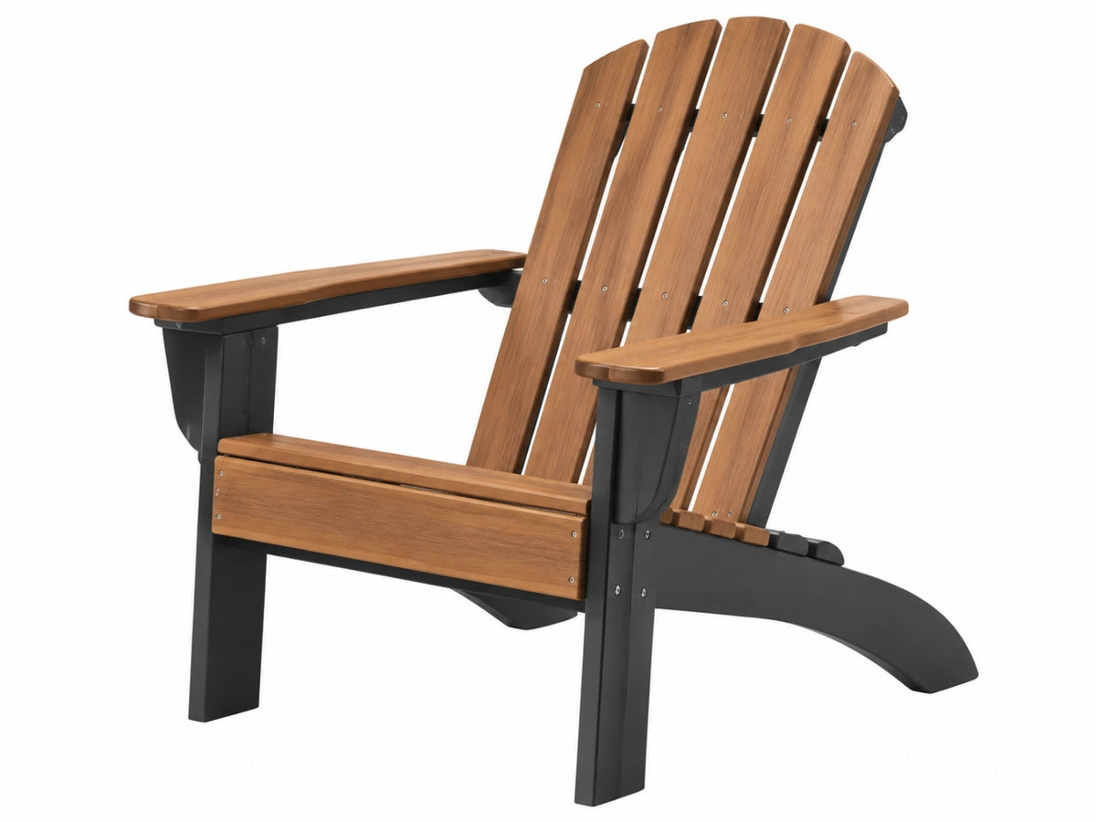 Adirondack tuinstoel 86 x 78 x 98 cm bruin/zwart kunststof met brede armleuningen