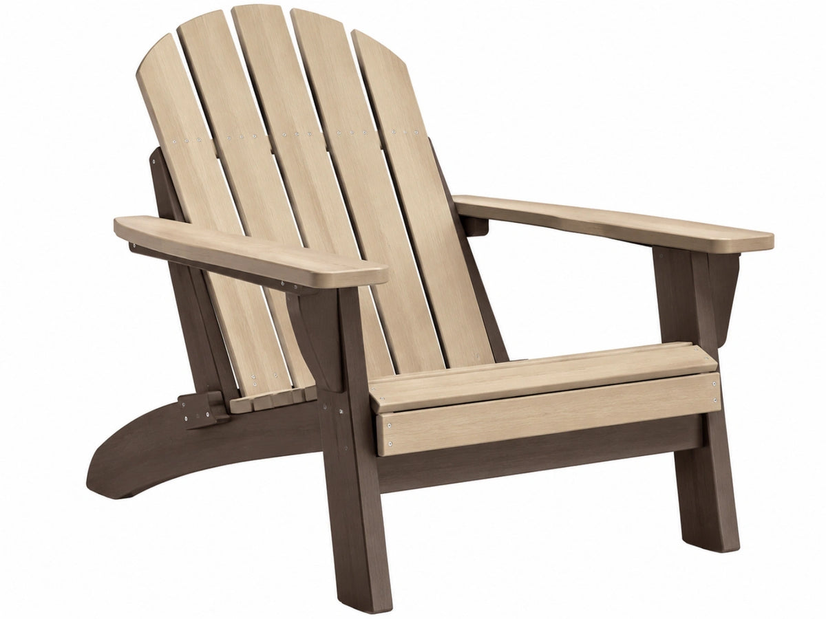 Adirondack tuinstoel 79 x 86 x 96 cm kunststof bruin/beige met brede armleuningen