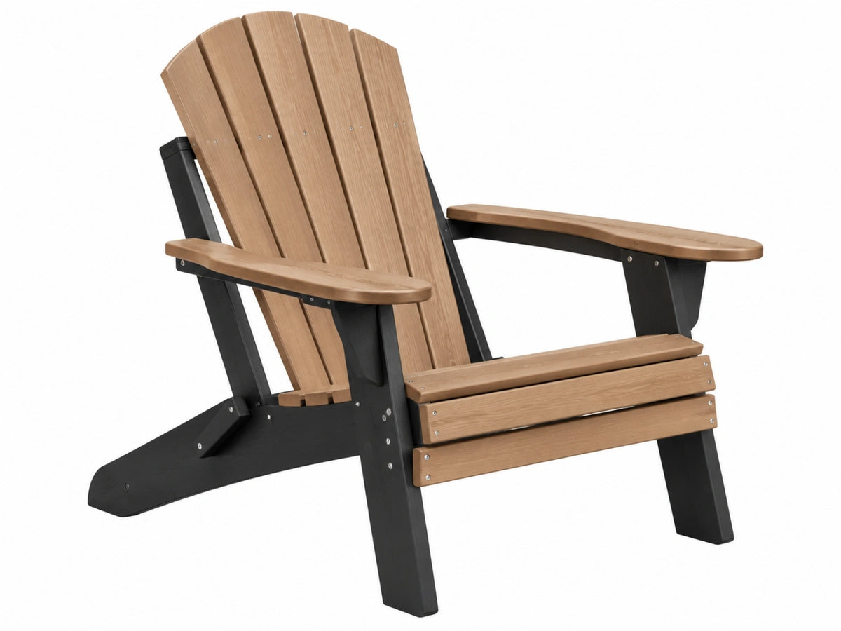Adirondack tuinstoel 95 x 80 x 100 cm hout bruin zwart - buitenstoel met armleuningen