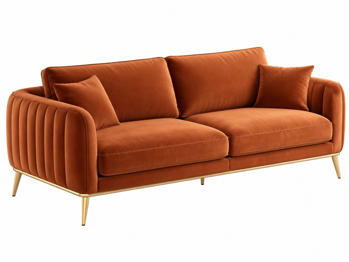 2-zitsbank 180 x 90 x 85 cm fluweel terracotta modern