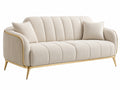 Bank 180 x 85 x 80 cm crèmekleurige boucléstof met gouden metalen poten modern