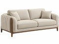 2-zitsbank 180 x 90 x 82 cm bouclé stof beige met houten frame moderne woonkamerbank