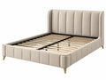 Gestoffeerd tweepersoonsbed 180 x 200 cm crème met lattenbodem modern