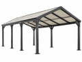 Carport 600 x 300 x 270 cm met metalen frame en kunststof dakpanelen antraciet