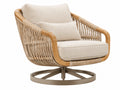 Draaibare fauteuil 82 x 78 x 88 cm hout en touw beige - comfortabele zithoek