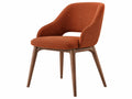 Eetkamerstoel 60 x 61 x 83 cm terracotta stof met houten poten - gestoffeerd