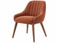 Gestoffeerde eetkamerstoel 58 x 63 x 86 cm terracotta stof houten poten modern